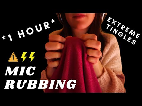 ASMR - [ 1 HOUR version] FAST AGGRESSIVE MIC RUBBING WITH TOWEL | Fabric Scratching Sounds 🤤
