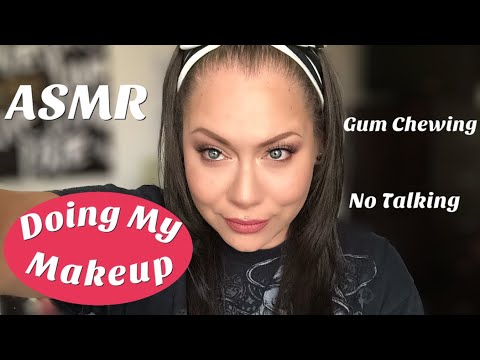 [ASMR] Doing My Makeup #2 |No Talking|Gum Chewing