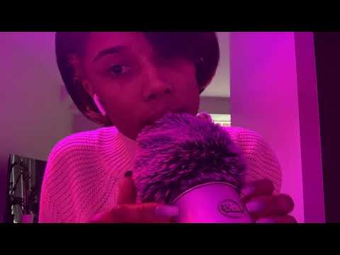 ASMR mouth sounds, mic cover sounds, tapping, face touching and plucking