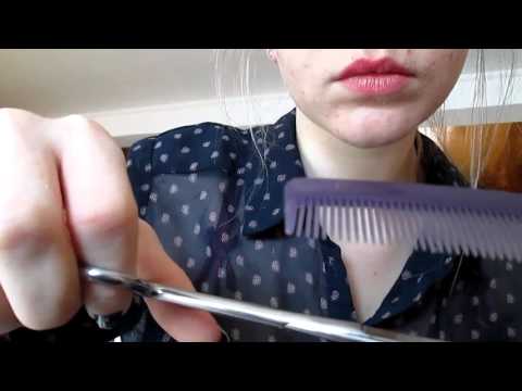 ASMR *Role play* *Hair cut* *Coiffeuse* with brush, massage, whisper