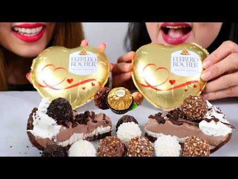 ASMR FERRERO ROCHER CHOCOLATE HEART & PIES 페레로로쉐 초콜릿 리얼사운드 먹방 チョコレートcoklat चॉकलेट | Kim&Liz ASMR