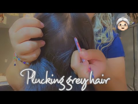 ASMR| Part 4: Plucking grey hair of the mannequin 🤍👩🏻‍🦳👨🏼‍🦳