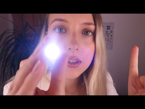 ASMR Tingly EYE TEST For Contact Lenses with FOLLOW THE LIGHT Test