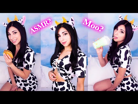ASMR Moo I am a Cow 🐮🍔 | 3dio Triggers for COWS ONLY! Trigger Words, Milk Ear Massage, Whispers