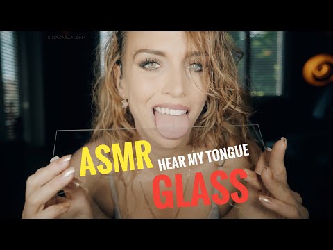 ASMR Gina Carla 🤩 Glass Licking/Kissing! Hear my tongue 👅