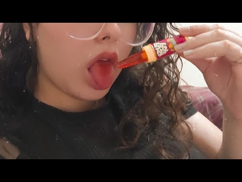 ASMR - PIRULITO PUSH POP [MUITO SOM DE BOCA] 🍭 lollipop sucking, mouth sonds