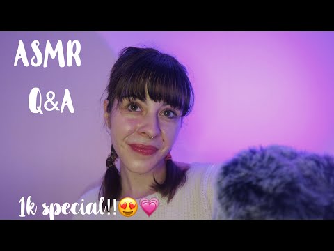 ASMR Q&A 1k Special 😍 ~ answering all your questions ( up close whispers)