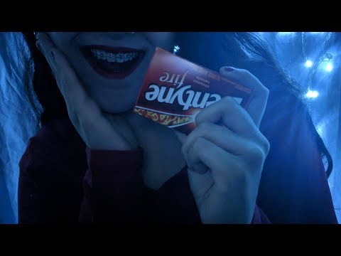 ASMR Tapping,Gum,Mouth Sounds Whispering - Low Lights In The Dark