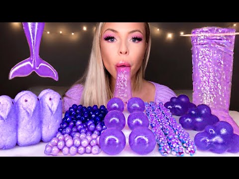 MOST POPULAR FOOD FOR ASMR *PURPLE FOOD* CLOUD JELLY, ALOE VERA SHEET JELLY, ROPE JELLY MUKBANG 먹방