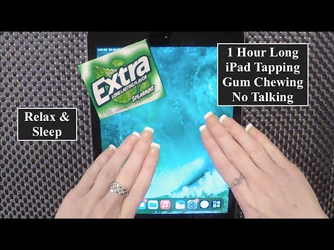 Hour Long ASMR Gum Chewing iPad Tapping For Sleep & Relaxation | No Talking