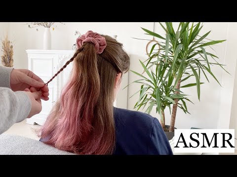 ASMR relaxing *semi-fast* hair play triggers (styling, spraying, tapping, brushing, no talking) 💓