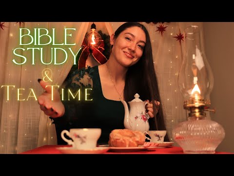 ASMR - A Christmas Sleepover with Tea & Bible Study 🎄🫖✨