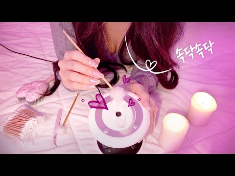 ASMR(Sub) Sweet Korean Girlfriend Fluffy Earpick Ear Cleaning🔥 Whispering, Massage, Blowing)