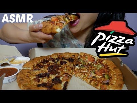 ASMR PIZZA HUT (Smokehouse BBQ + Veggie LOVER'S) EATING SOUNDS | SAS-ASMR