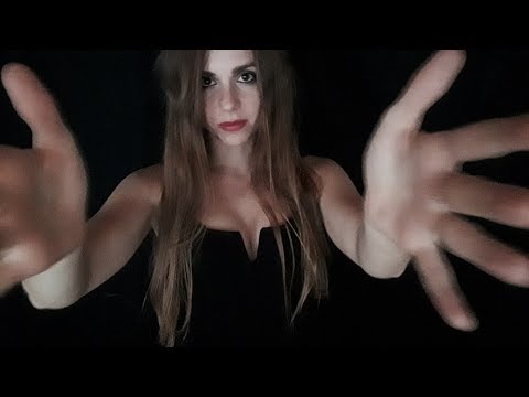 ASMR inaudible whispering with hand movements and mouth sounds