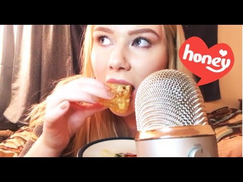 SATISFYING ASMR Sticky Honeycomb Eating ~Sticky Chewy Sounds~