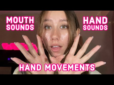 ASMR | mouth sounds, hand sounds, and hand movements (fast, unpredictable, and up close)