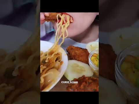 Noodle with Fried Chicken #shorts #asmr 양념 치킨