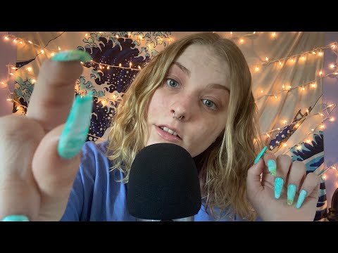 ASMR│ stress plucking, invisible scratching, and long fake nail sounds 🧚🏻💅🏻