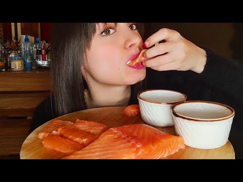 ASMR 🍣 Eating Salmon Sashimi & 🚬 After