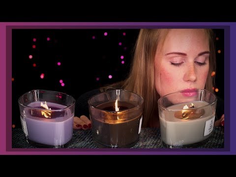 ASMR Burning Crackling Fireplace Candles [deep ear whispers & tapping & crinkles]]