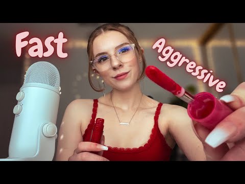 ASMR | FAST AND AGGRESSIVE MAKEUP APPLICATION 💄(mouth sounds & personal attention)