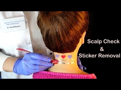 ASMR: Satisfying Sticker Removal & Neck Exam (Whispered)