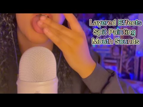 ASMR Spit 💦 Painting 🎨 with MOUTH SOUNDS