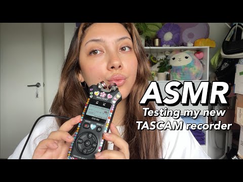 ASMR testing my new microphone! 💚 ~mic brushing & mouth sounds, very experimental~ | Whispered