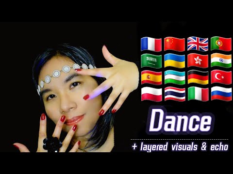 ASMR BELLY DANCE IN DIFFERENT LANGUAGES (Layered Sounds & Whispers, Hypnotic Hand Movements) 💃🔮