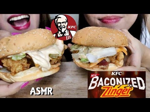 ASMR KFC Baconized Zinger Eating Sounds No Talking