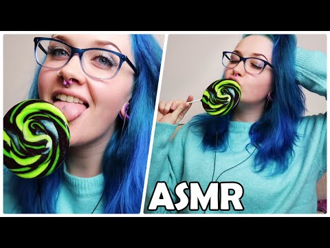 ASMR 🍭BIG Swirly Toffee Apple Lollipop 💚🖤