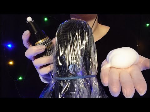 ASMR - Latex Gloves & Hair Mousse (Microphone Rubbing) [No Talking]