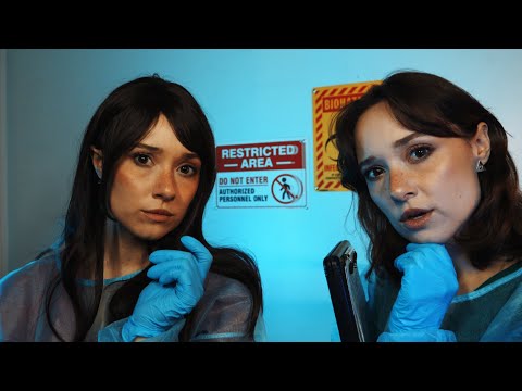 ASMR Twin Scientists Examine Your Alien Ears 👽 Unintelligible Whispers, CLOSE Ear Attention