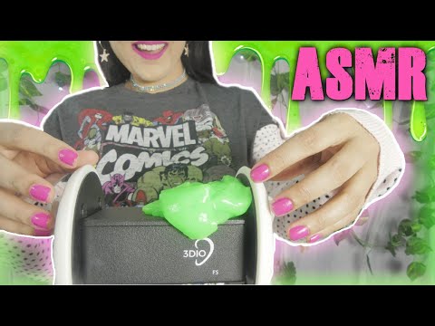ASMR Satisfying Slime on the Mic *** { 3dio Binaural}***