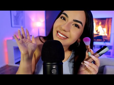 ASMR For Sleep | Trigger Words Mouth Sounds, Lip Gloss Application,Gentle Kisses & Hand Movement