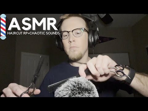 💈 ASMR Barbershop with Realistic Haircut & Extremely Chaotic Sounds at End ✂️