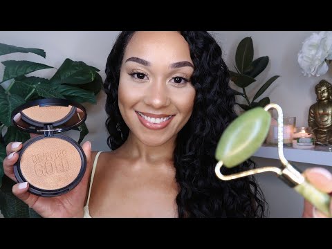 ASMR DOING YOUR SPRING SKINCARE ROUTINE AND MAKEUP ROLEPLAY| PERSONAL ATTENTION