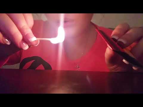 ASMR match lighting and table tapping