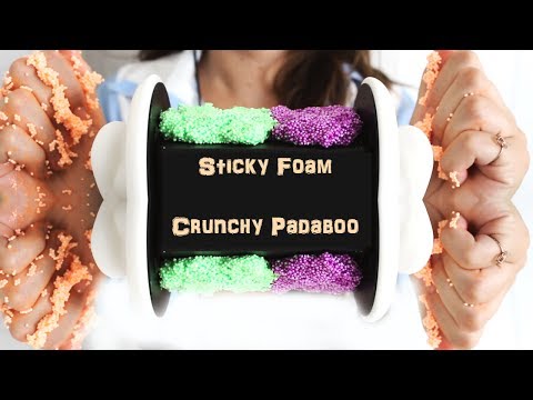 ASMR Satisfying Play Sticky FOAM - Padaboo Collant - Crunchy Slime Sound binaural