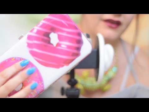 ASMR Sticky Fingers and Tapping on the Doughnut Clutch Whispers Only & Tongue Clicking