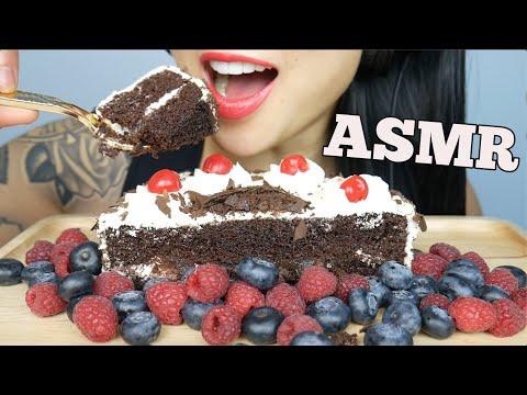 ASMR BLACK FOREST CAKE + FRESH FRUITS (EATING SOUNDS) | SAS-ASMR