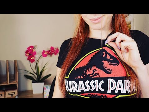 [ASMR] T-Shirt Scratching | Jurassic Park | Satisfying Fabric Noises