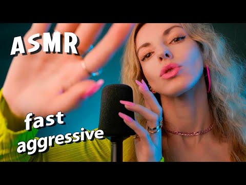 ASMR Fast Aggressive Mouth Sounds Upclose Pure, Sensitive Mic, Hand Movements ASMR