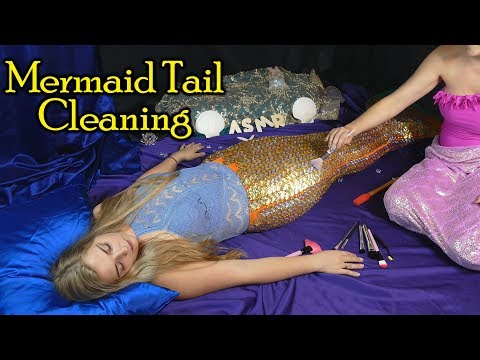 An ASMR Mermaid Tail Cleaning Deep Sea Spa Treatment ♥ Tapping, Brushing, Scratching