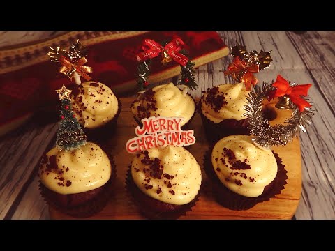 ASMR Baking Red Velvet Cupcakes🎄for Christmas