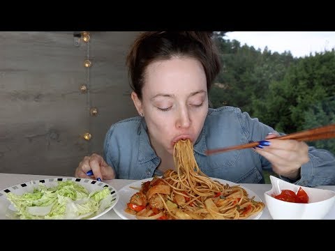 ASMR Whisper EATING SOUNDS | Spaghetti With Meatballs & Vegetable Tomato Sauce | MUKBANG