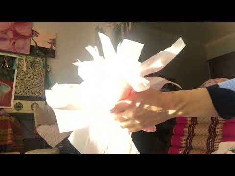 ASMR Tissue paper folding fluffing crumpling and ripping sounds in the sun :)