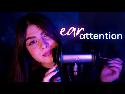 ASMR EAR ATTENTION - Ear Tapping, Ear Blowing, Ear Massage, Ear Licking, Mouth Sounds