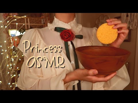 ASMR | Princess Pamper for the Night 👑personal attention, skincare, hair brush, oil {layered sounds}